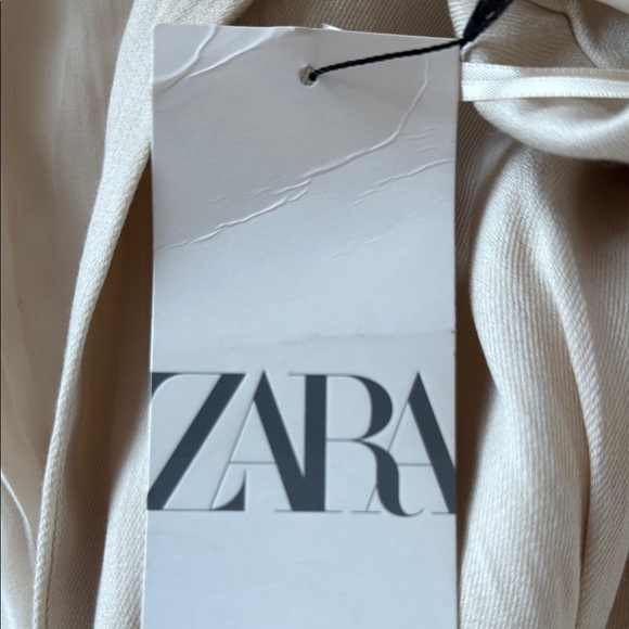 Zara Cream Blazer Collar Jumpsuit with Belt - Picture 2 of 11